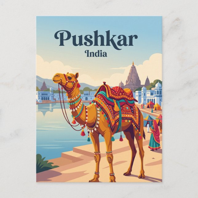 Postal Feria de Camellos de Pushkar India (Anverso)