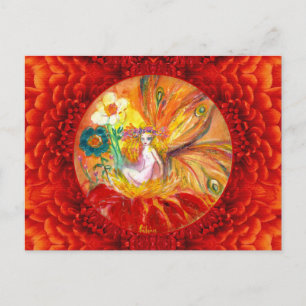 Postal FERIA DE LAS FLORES FANTASÍA AMARILLA Roja