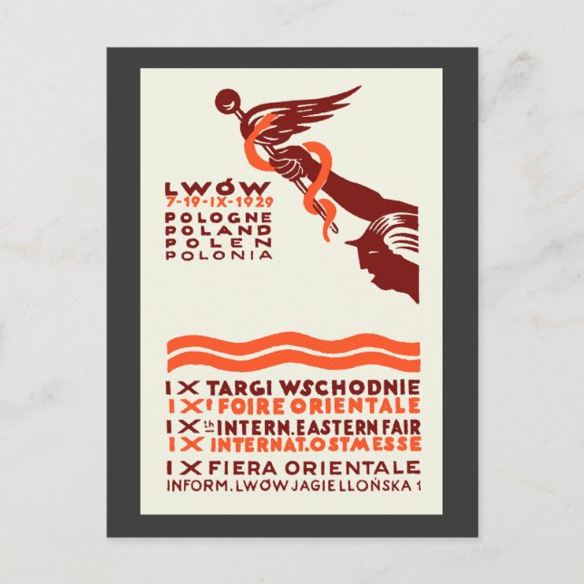 Postal Feria Internacional del Lwow Oriental de 1929 (Anverso)