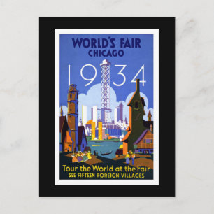 Postal "Feria Mundial, Chicago 1934" Vintage