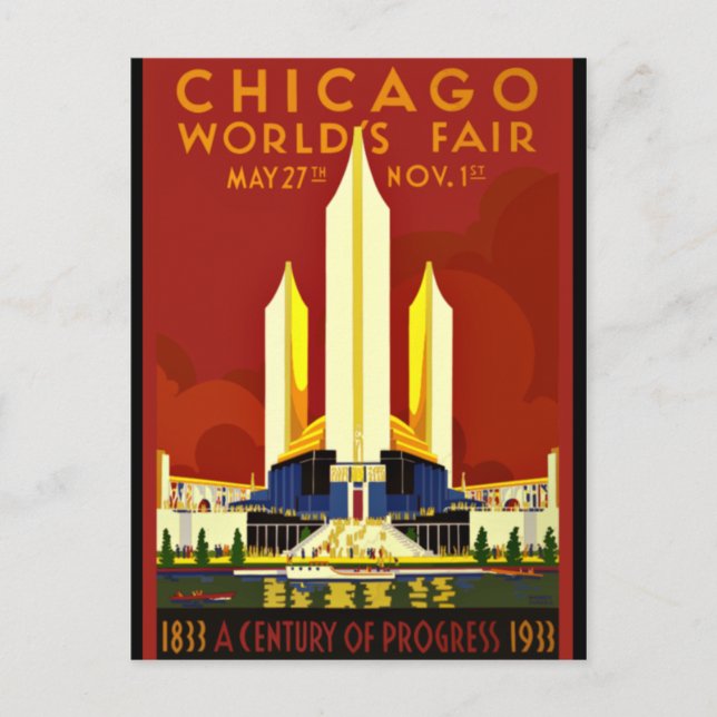 Postal Feria Mundial de Chicago, 1933 (Anverso)