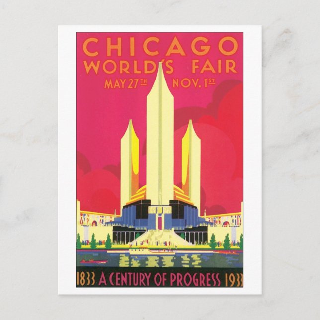 Postal Feria Mundial de Chicago, 1933 (Anverso)