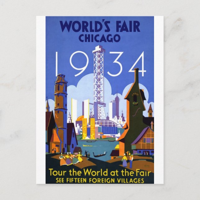 Postal Feria Mundial de Chicago de 1934 (Anverso)