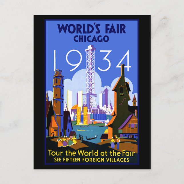 Postal Feria Mundial de Chicago de 1934 (Anverso)