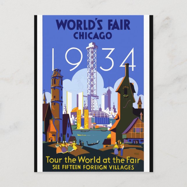 Postal Feria Mundial de Chicago de 1934 (Anverso)