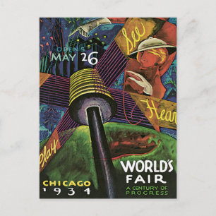 Postal Feria Mundial de Chicago US Viajes Antiguos