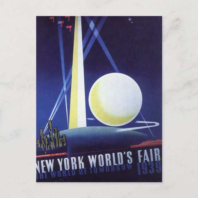 Postal Feria Mundial de la Ciudad de Nueva York en 1939,  (Anverso)