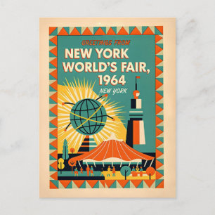Postal Feria Mundial de Nueva York 1964 Retro
