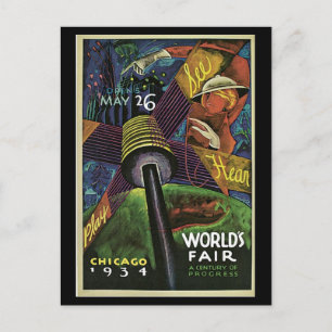 Postal Feria Mundial de Postercard-Chicago-1934