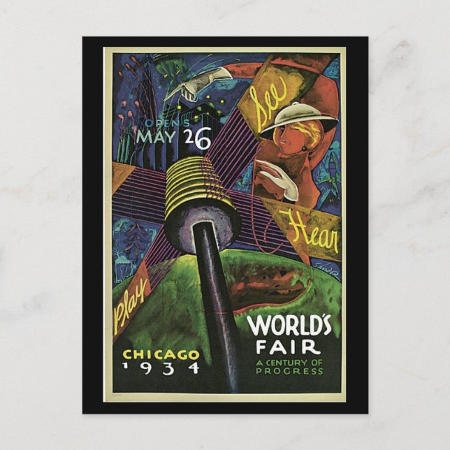 Postal Feria Mundial de Postercard-Chicago-1934 (Anverso)