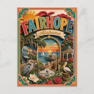 Postal Feria PopCut Estados Fairhope Alabama Arte de Pape