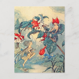 Postal Ferias de Fuchsia de Vintage