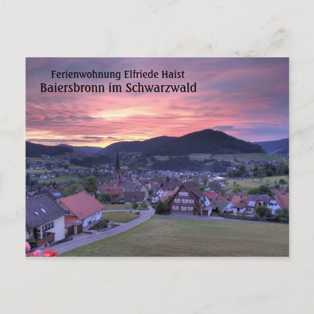Postal Ferienwohnung Elfriede Haist - puesta del sol (Anverso)