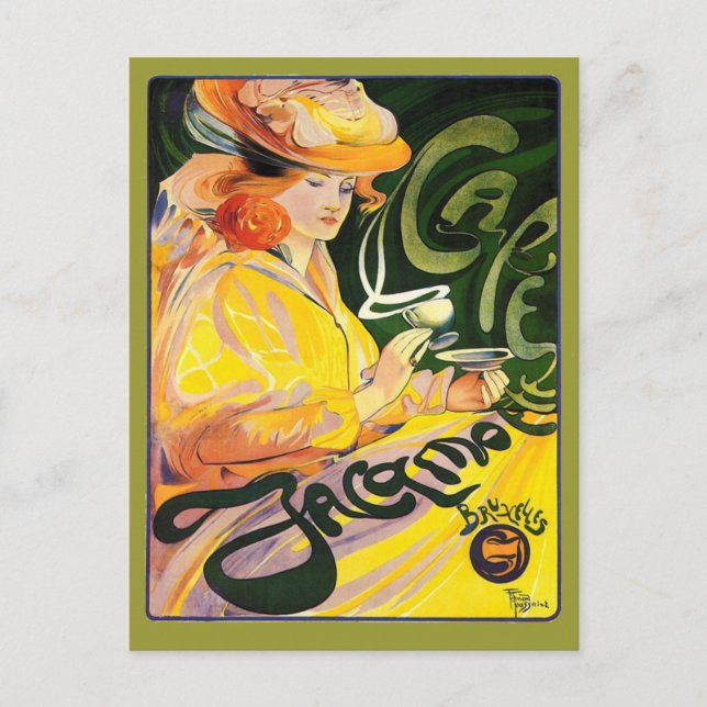 Postal Fernand Toussaint ~ Cafe Jacqmotte (Anverso)