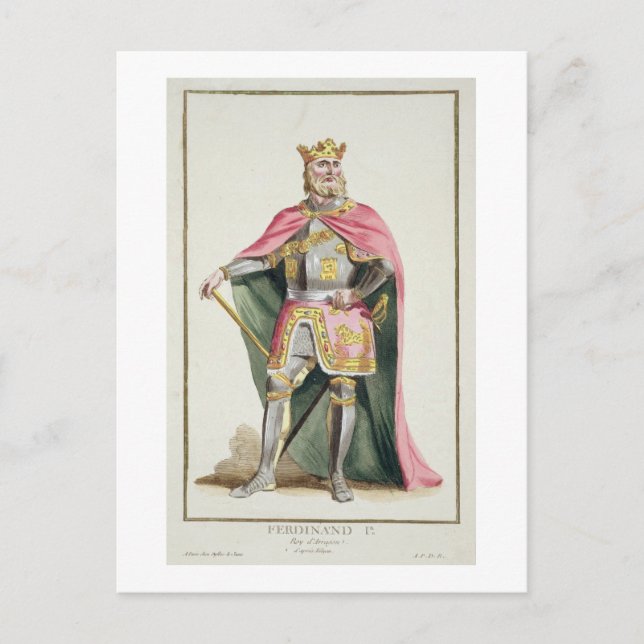 Postal Fernando I (1379-1416) Rey de Aragón de "Receu" (Anverso)