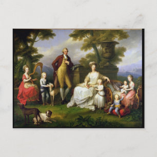 Postal Fernando IV Rey de Nápoles y su familia