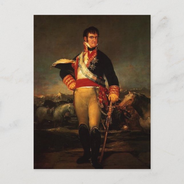 Postal Fernando VII de España, por Francisco de Goya, 181 (Anverso)