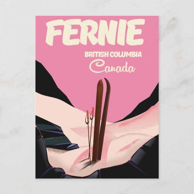 Postal Fernie British Columbia Ski poster (Anverso)