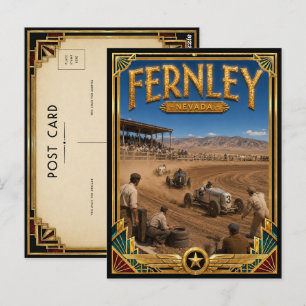 Postal Fernley Nevada Arte Deco Vintage Edad Dorada