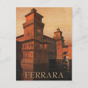 Postal Ferrara, Castillo de Este, Italia. Viajes antiguos