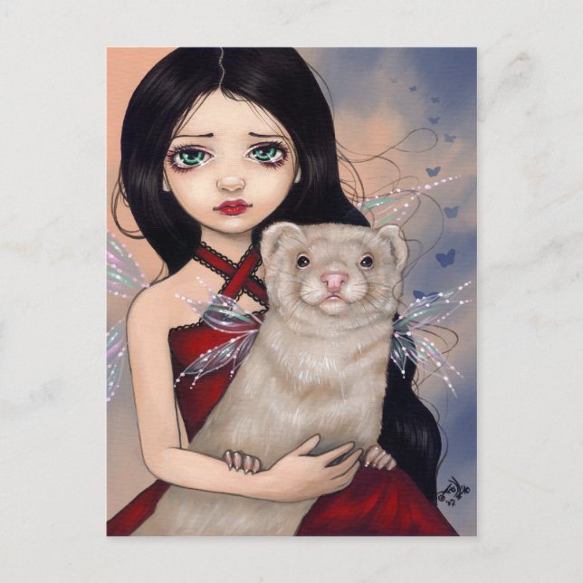 Postal "Ferret alado" (Anverso)