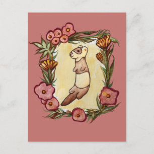 Postal Ferret Floral Nature Ferrets
