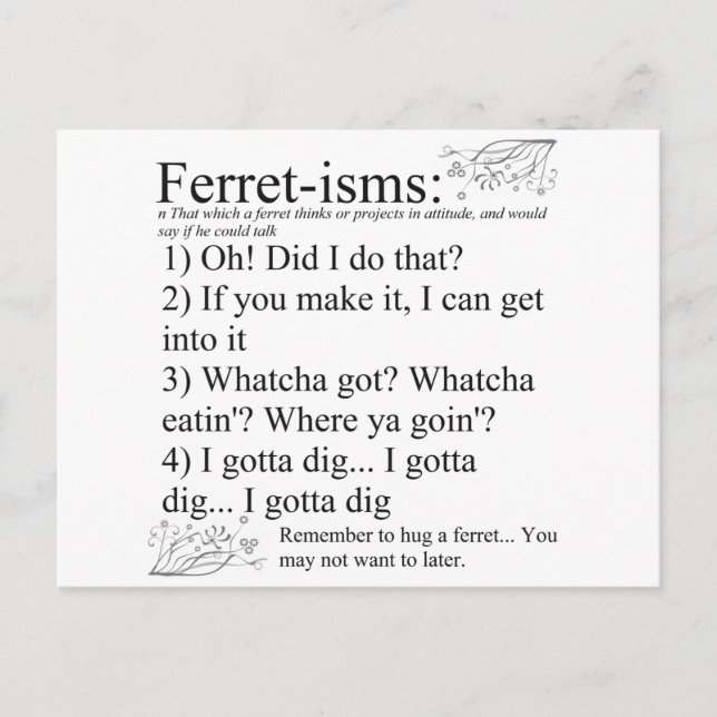 Postal Ferret-isms & Sayings (Anverso)
