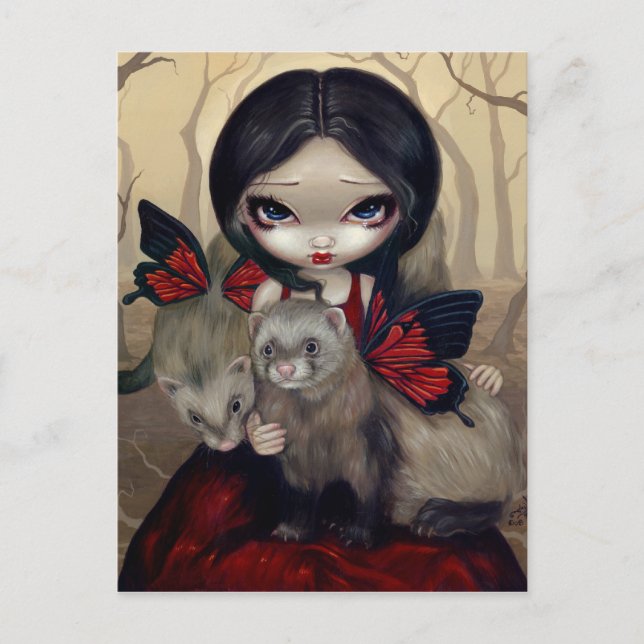 Postal "Ferretes de mariposa roja" (Anverso)