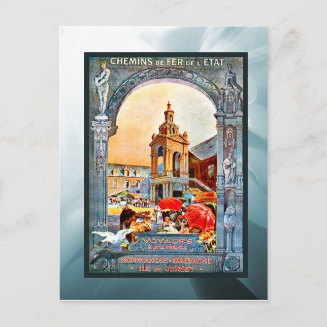 Postal Ferrocarril a Bretaña Normandía y Jersey (Anverso)