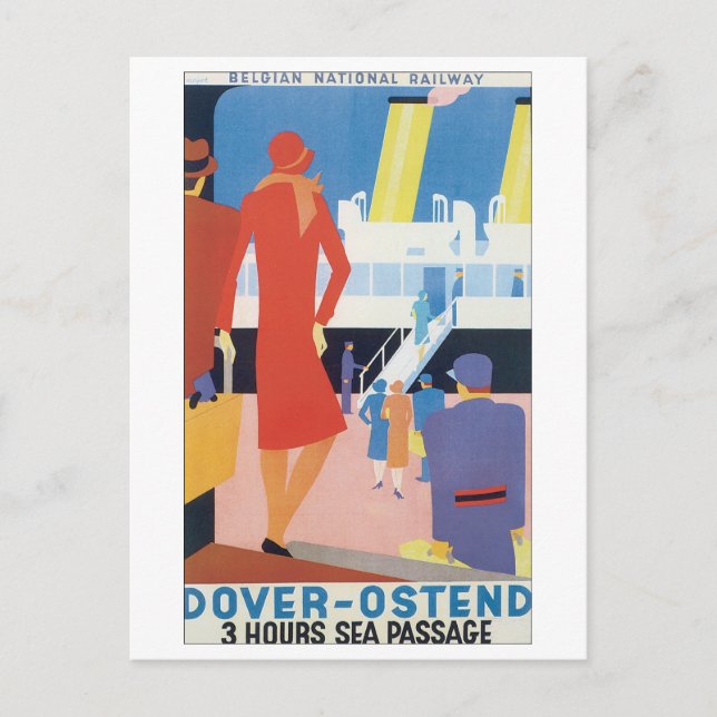 Postal Ferrocarril belga Dover Ostend (Anverso)