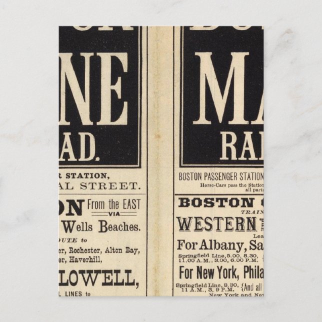 Postal Ferrocarril de Boston y Maine (Anverso)