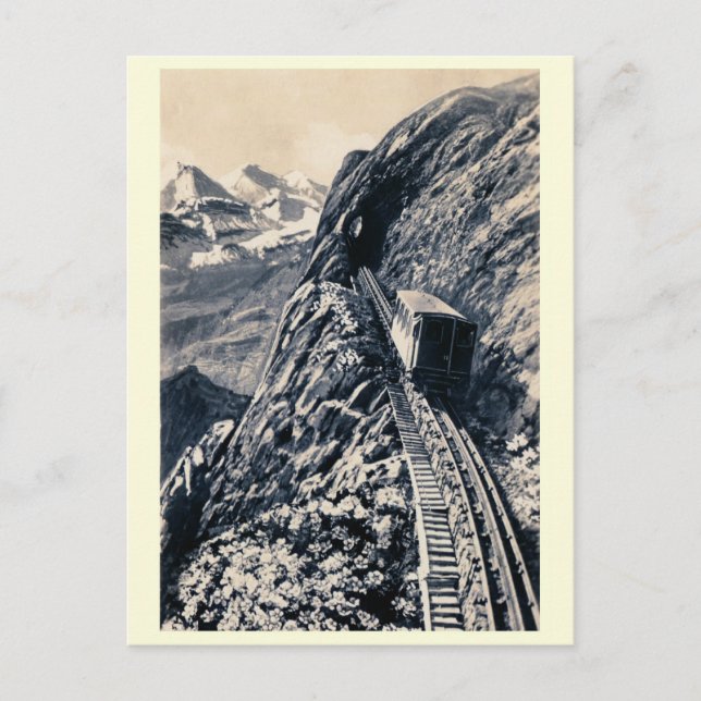 Postal Ferrocarril de cremallera del Pilatus, la montaña  (Anverso)