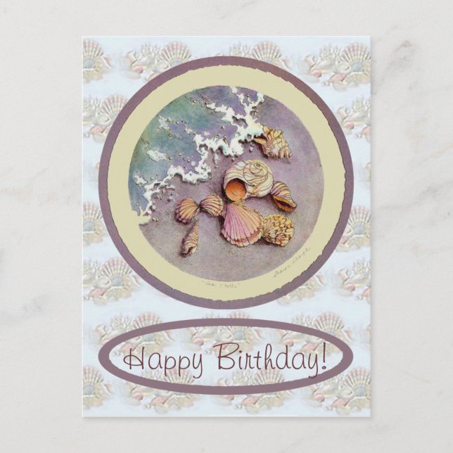 Postal FERROCARRIL DE CUMPLEAÑOS por SHARON SHARPE (Anverso)