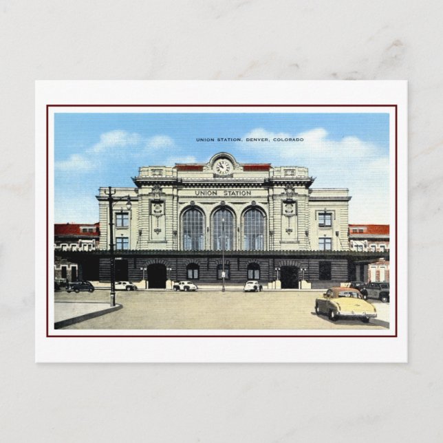 Postal Ferrocarril de época, estación de sindicatos de De (Anverso)