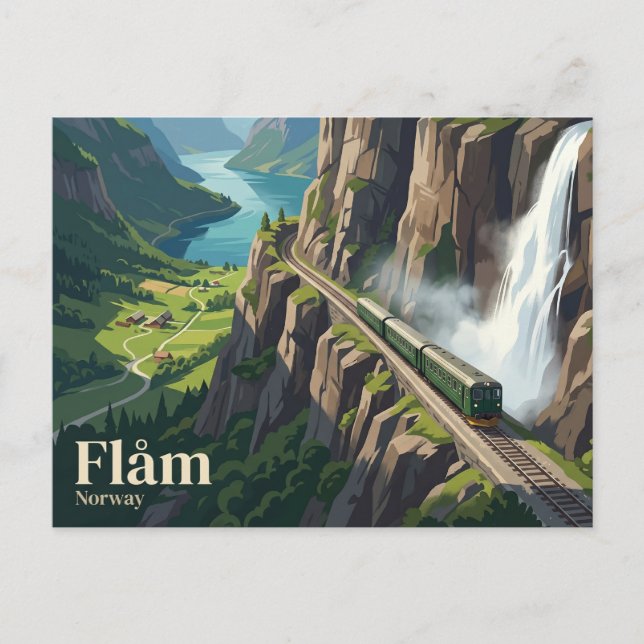 Postal Ferrocarril de Flåm Noruega (Anverso)