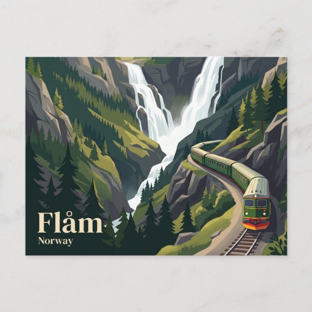 Postal Ferrocarril de Flåm Noruega (Anverso)