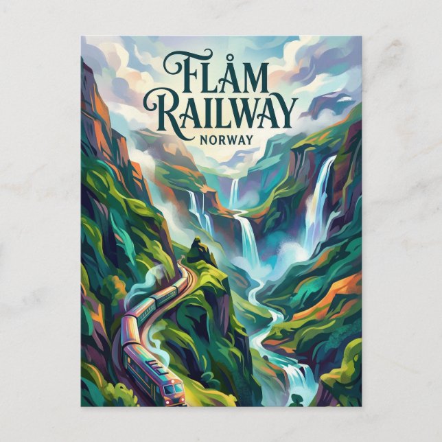 Postal Ferrocarril de Flåm Noruega (Anverso)