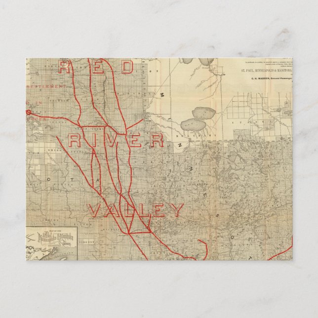 Postal Ferrocarril de St Paul, Minneapolis y Manitoba (Anverso)