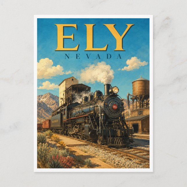 Postal Ferrocarril de Vapor Ely Nevada GeoSaga (Anverso)