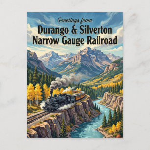 Postal Ferrocarril de vía estrecha Durango & Silverton Co