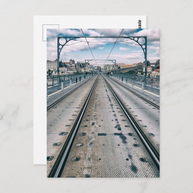 Postal Ferrocarril del subterráneo en el puente Dom Luis  (Anverso / Reverso)