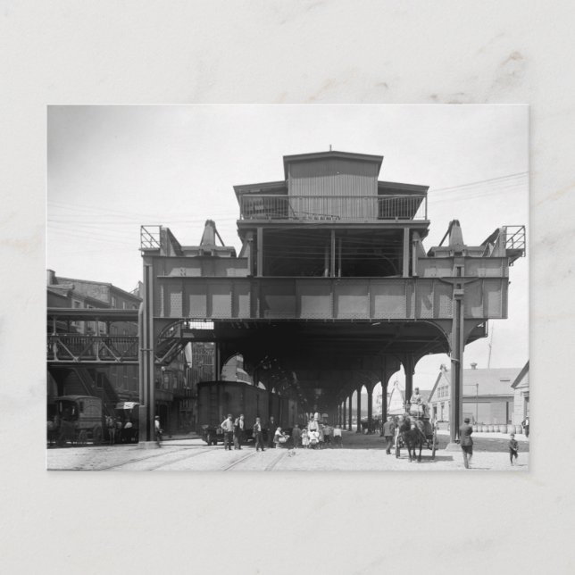 Postal Ferrocarril Elevado, Filadelfia, PA, 1910 (Anverso)