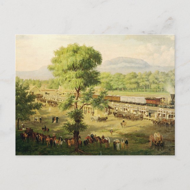 Postal Ferrocarril en el Valle de México, 1869 (Anverso)