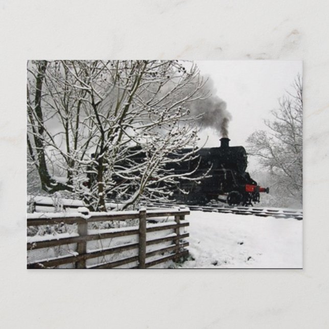 Postal Ferrocarril en Nieve (Anverso)