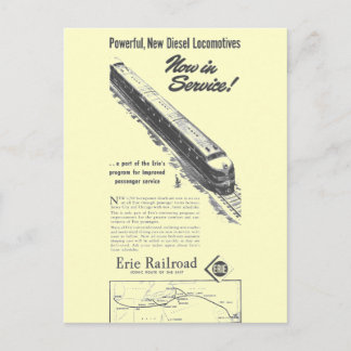 Postal Ferrocarril Erie 1948 Nuevas Locomotoras Diesel