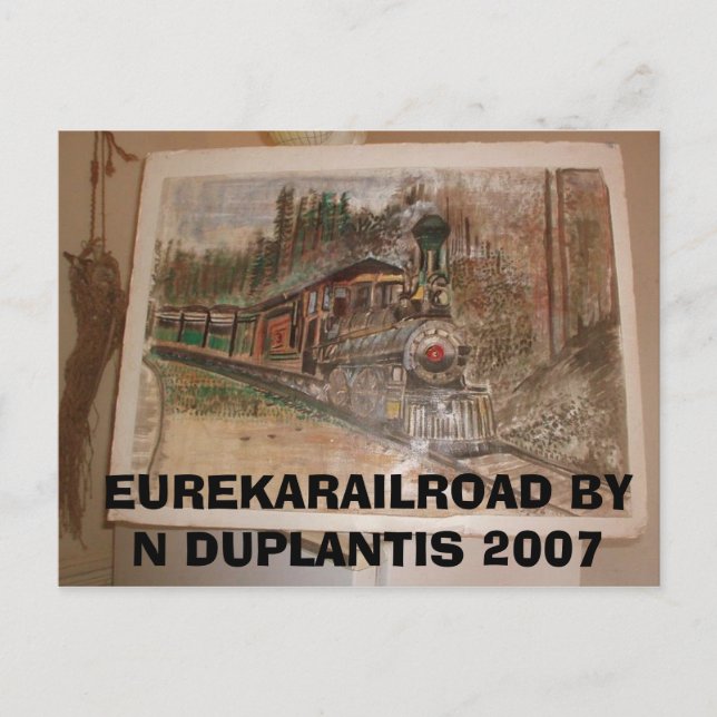 Postal Ferrocarril Eureka por Norman Duplants (Anverso)
