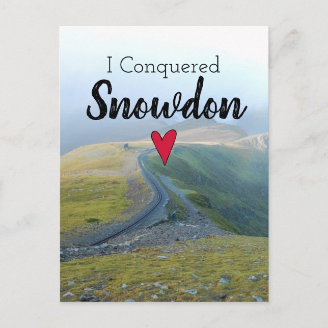 Postal Ferrocarril galés conquistado por Snowdon (Anverso)