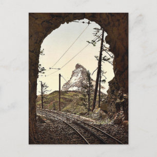 Postal Ferrocarril Gornergrat, el Matterhorn desde el tún