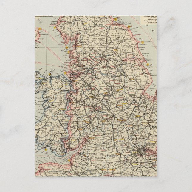 Postal Ferrocarril, Inglaterra estadística, Gales (Anverso)