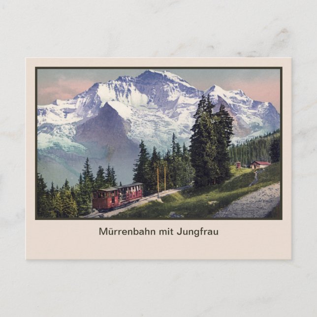 Postal ferrocarril Jungfrau Mountain Muerren 1900 (Anverso)